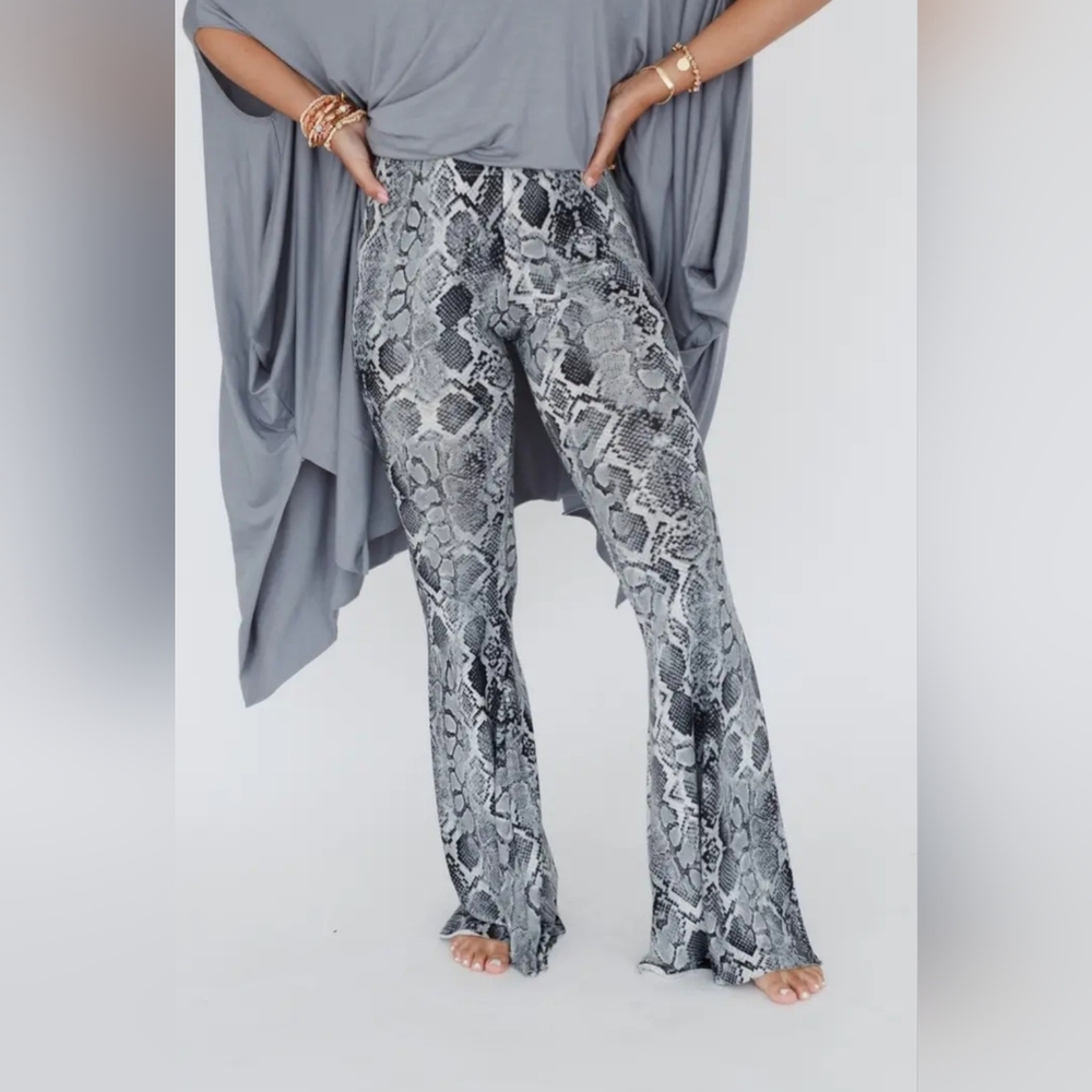 Snakeskin Print Women's Flares